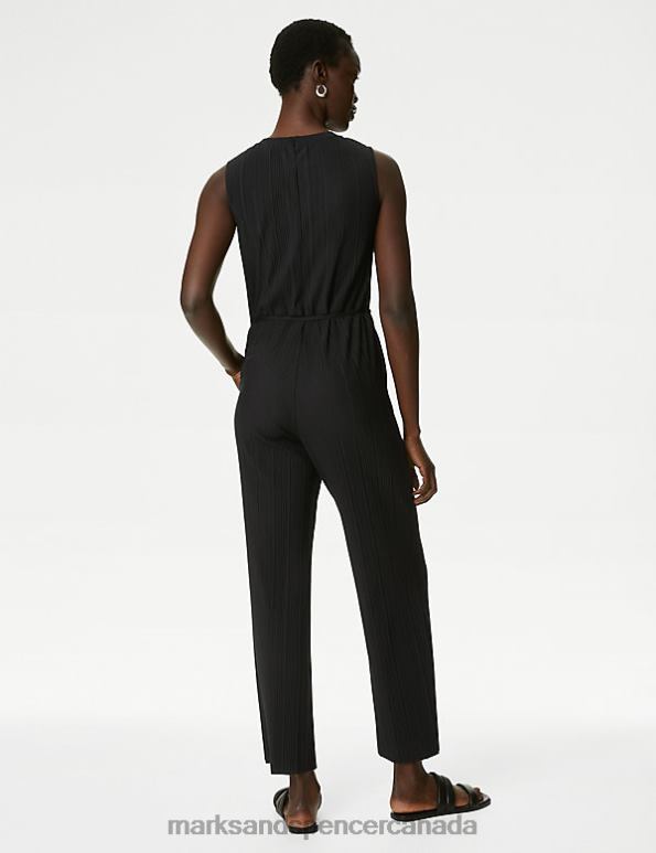 Marks and Spencer sale - Women Black Clothing Marks & Spencer Jersey Belted Sleeveless Jumpsuit 20VTD1370