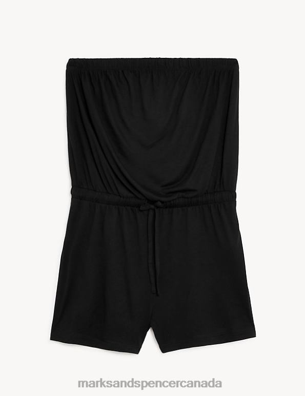 Marks and Spencer near me - Women Black Clothing Marks & Spencer Jersey Drawstring Sleeveless Playsuit 20VTD556