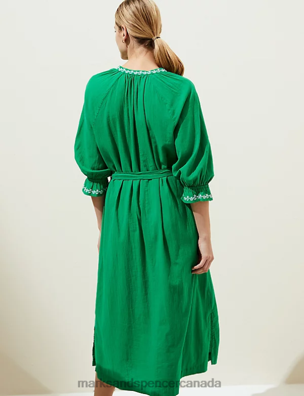 Marks and Spencer near me - Women Bright Green Clothing Marks & Spencer Pure Cotton Beach Cover Up Kaftan 20VTD1462