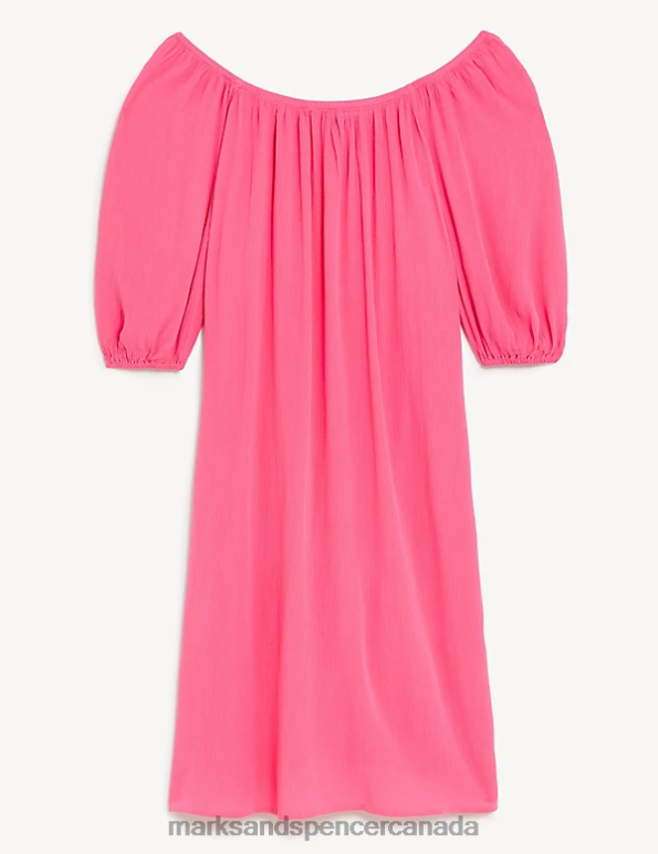 Marks and Spencer near me - Women Bubblegum Clothing Marks & Spencer Bardot Knee Length Shift Dress 20VTD2176