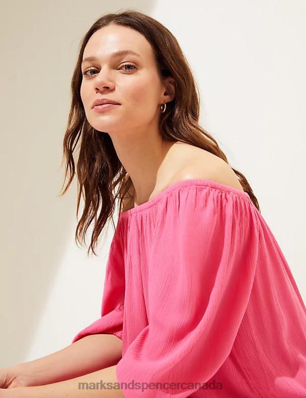 Marks and Spencer near me - Women Bubblegum Clothing Marks & Spencer Bardot Knee Length Shift Dress 20VTD2176