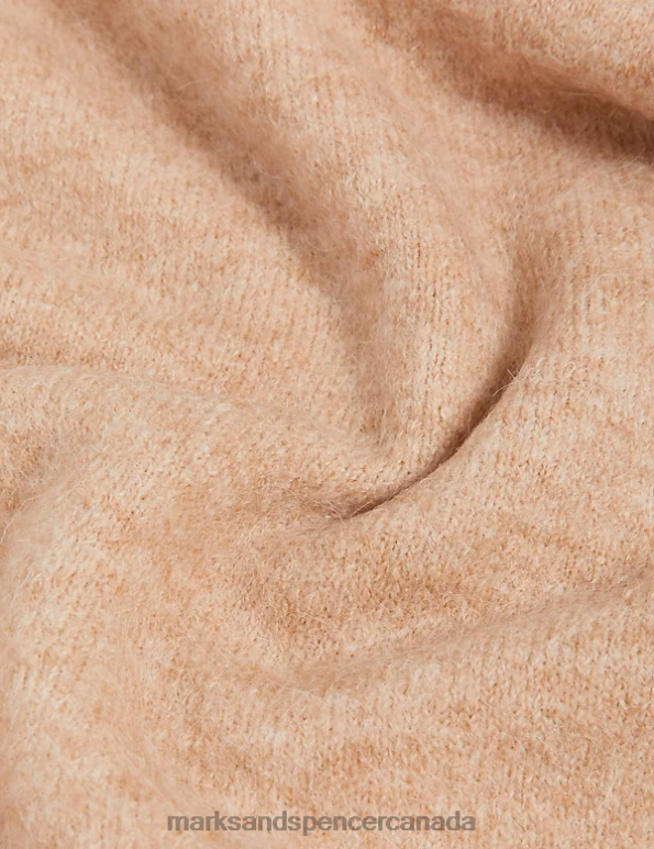 Marks and Spencer near me - Women Camel Clothing Marks & Spencer Knitted Crew Neck Dress 20VTD724