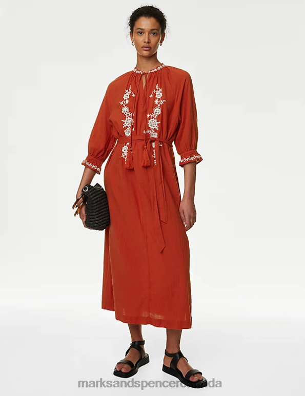 Women Copper Clothing Marks & Spencer Pure Cotton Beach Cover Up Kaftan 20VTD1798 - Marks and Spencer Canada locations