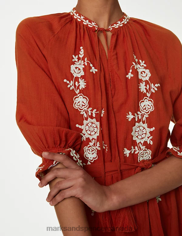 Women Copper Clothing Marks & Spencer Pure Cotton Beach Cover Up Kaftan 20VTD1798 - Marks and Spencer Canada locations