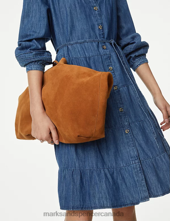 Women Medium Indigo Clothing Marks & Spencer Denim Notch Neck Knee Length Tiered Dress 20VTD328 - Marks and Spencer Canada locations