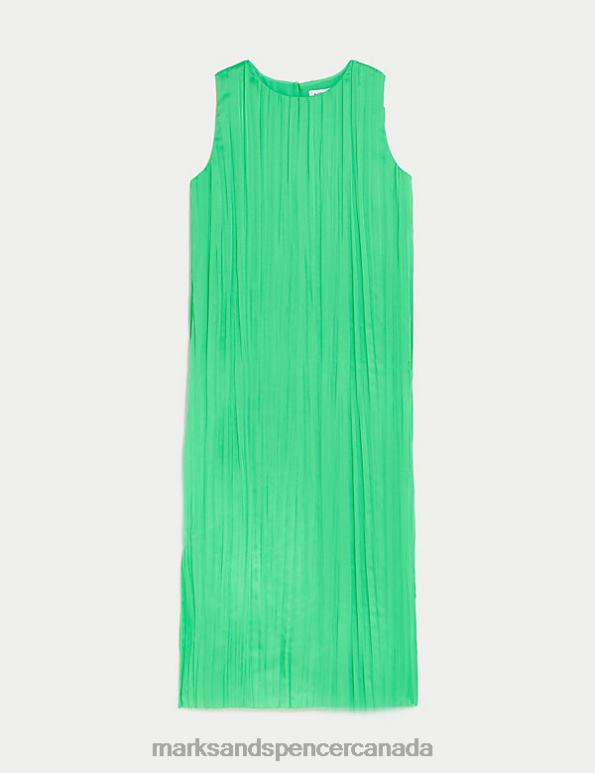 Women Mint Clothing Marks & Spencer Plisse Midaxi Column Dress 20VTD2079 - Marks and Spencer Canada locations
