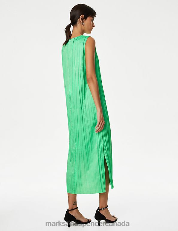 Women Mint Clothing Marks & Spencer Plisse Midaxi Column Dress 20VTD2079 - Marks and Spencer Canada locations