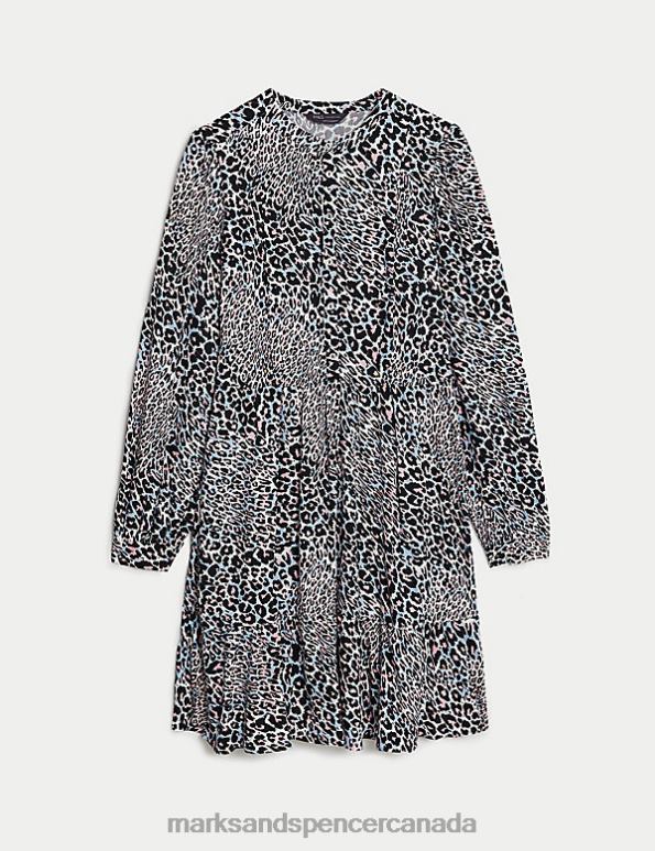 Marks and Spencer sale - Women Multi Clothing Marks & Spencer Animal Print Knee Length Tiered Shirt Dress 20VTD652