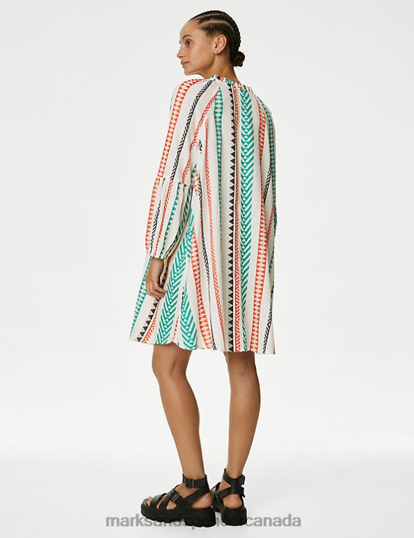 Marks and Spencer sale - Women Multi Clothing Marks & Spencer Cotton Rich Striped Beach Cover Up Kaftan 20VTD726