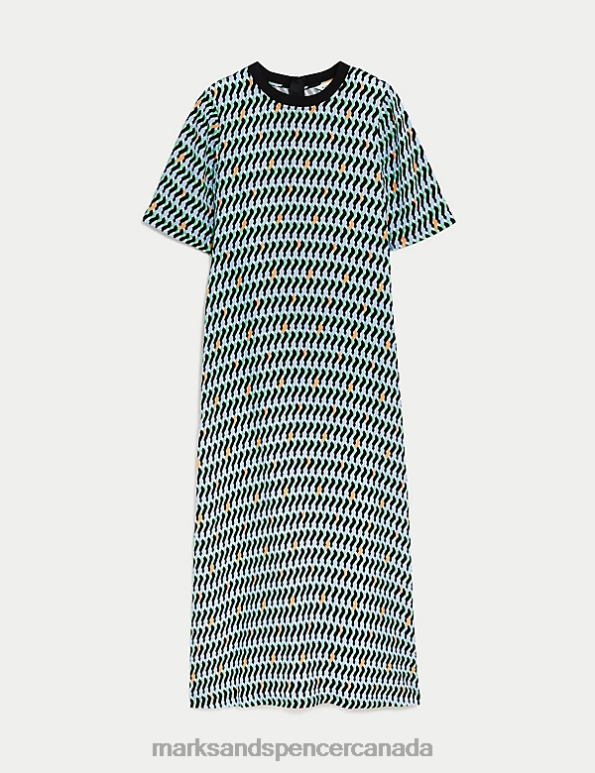 Marks and Spencer near me - Women Multi Clothing Marks & Spencer Cupro Rich Printed Midaxi T-Shirt Dress 20VTD2756
