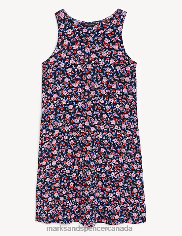 Marks and Spencer Canada - Women Multi Clothing Marks & Spencer Jersey Printed Mini Swing Dress 20VTD1569