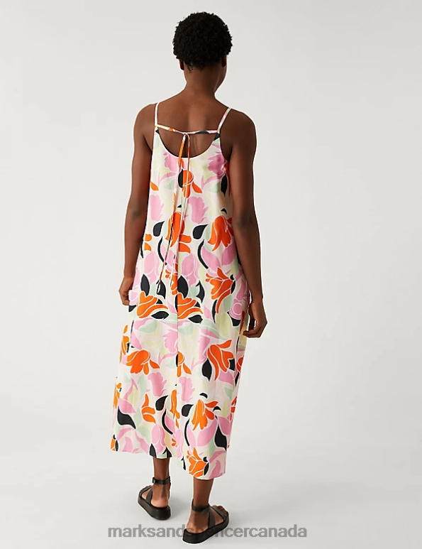 Marks and Spencer near me - Women Multi Clothing Marks & Spencer Linen Rich V-Neck Midi Slip Dress 20VTD266