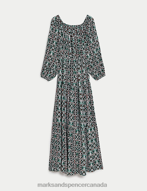 Marks and Spencer sale - Women Multi Clothing Marks & Spencer Printed Bardot Midaxi Dress 20VTD2616