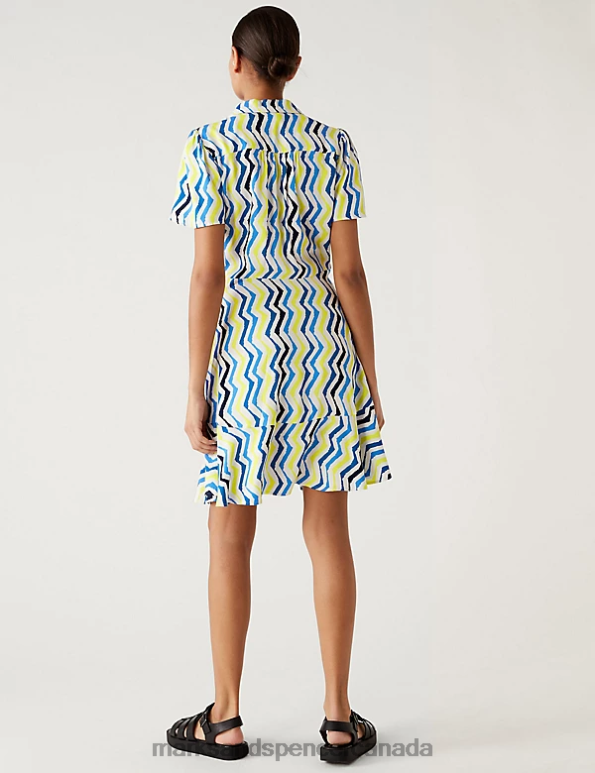 Women Multi Clothing Marks & Spencer Printed Mini Shirt Dress 20VTD1555 - Marks and Spencer online