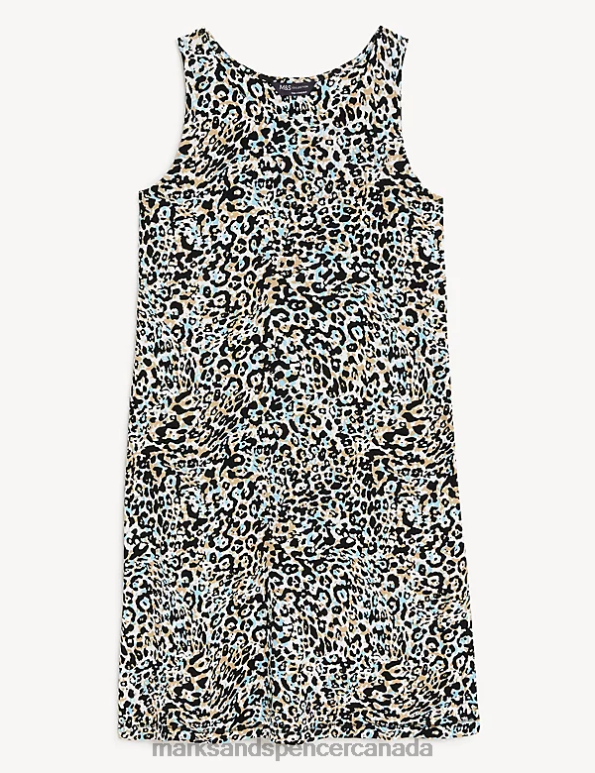 Marks and Spencer near me - Women Natural Mix Clothing Marks & Spencer Jersey Printed Mini Swing Dress 20VTD1570