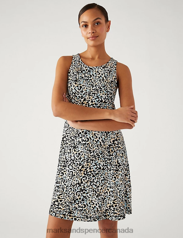 Marks and Spencer near me - Women Natural Mix Clothing Marks & Spencer Jersey Printed Mini Swing Dress 20VTD1570