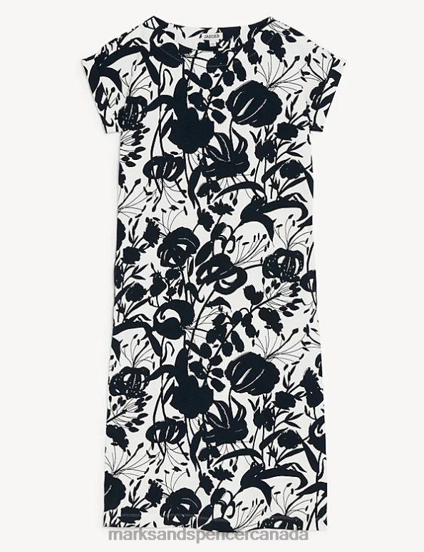 Women Navy Clothing Marks & Spencer Jersey Floral Knee Length Shift Dress 20VTD1490 - Marks and Spencer Canada locations