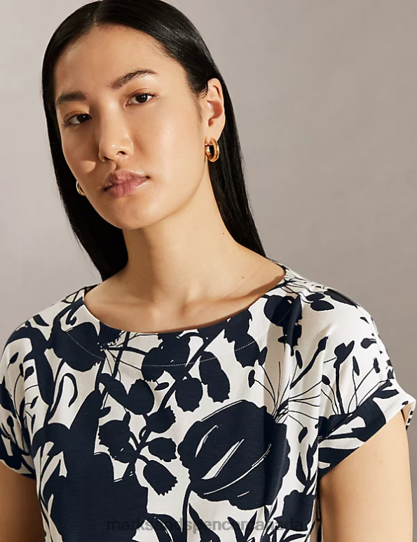 Women Navy Clothing Marks & Spencer Jersey Floral Knee Length Shift Dress 20VTD1490 - Marks and Spencer Canada locations