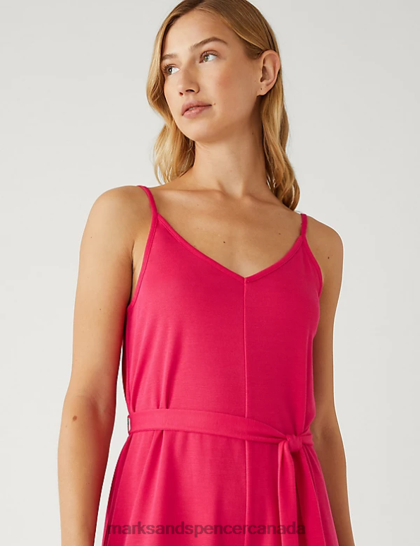 Marks and Spencer near me - Women Pink Clothing Marks & Spencer Jersey Cropped Wide Leg Jumpsuit 20VTD3025
