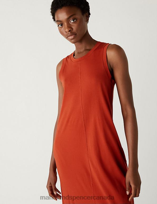 Women Rust Clothing Marks & Spencer Pure Cotton Jersey Midaxi T-Shirt Dress 20VTD3254 - Marks and Spencer Canada locations