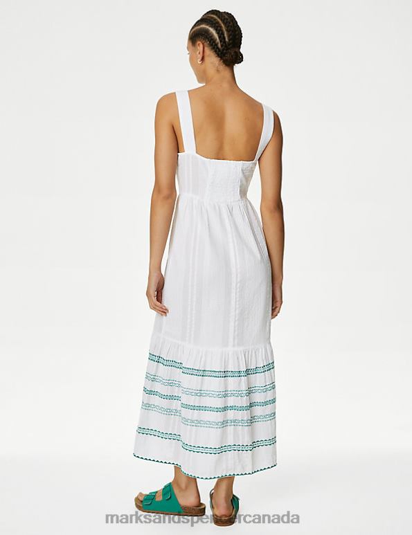 Marks and Spencer near me - Women White Clothing Marks & Spencer Pure Cotton Embroidered Midaxi Beach Dress 20VTD1013