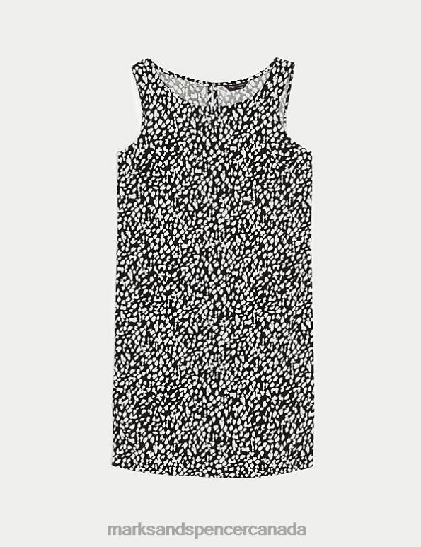 Marks and Spencer sale - Women White Mix Clothing Marks & Spencer Linen Rich Printed Round Neck Shift Dress 20VTD2405