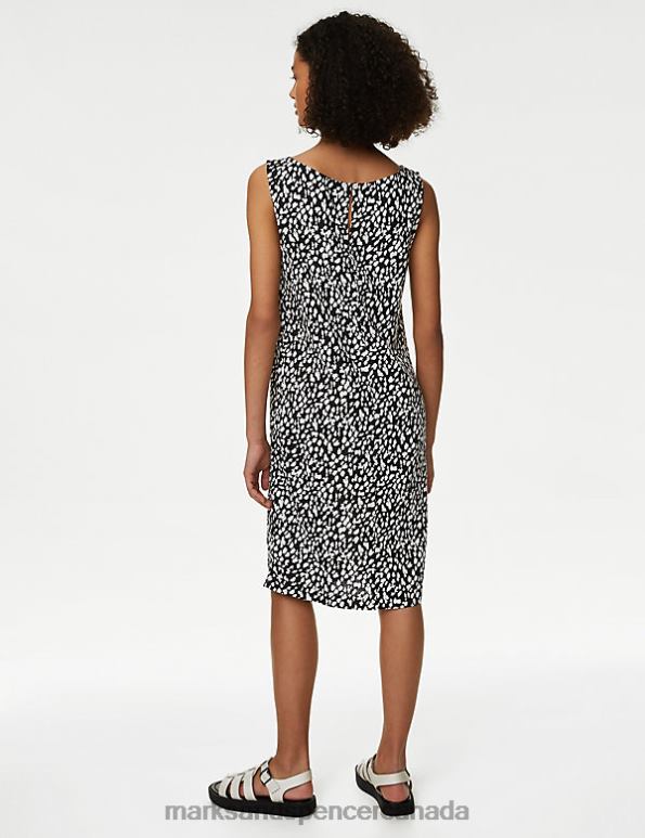 Marks and Spencer sale - Women White Mix Clothing Marks & Spencer Linen Rich Printed Round Neck Shift Dress 20VTD2405