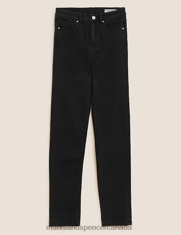 Women Black Clothing Marks & Spencer Sienna Supersoft Straight Leg Jeans 20VTD1031 - Marks and Spencer Canada locations