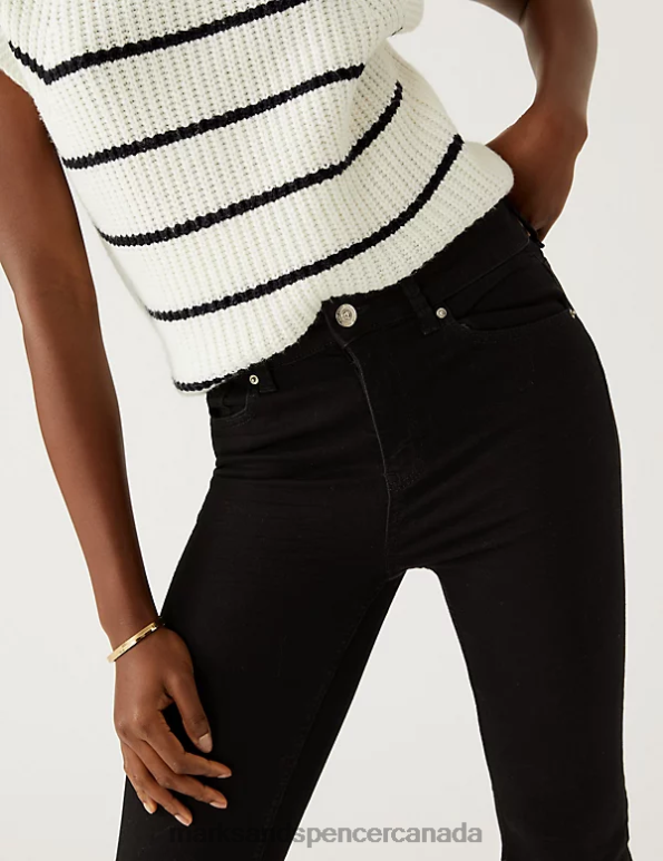 Women Black Mix Clothing Marks & Spencer Lily Slim Fit Jeans with Stretch 20VTD2353 - Marks and Spencer outlet