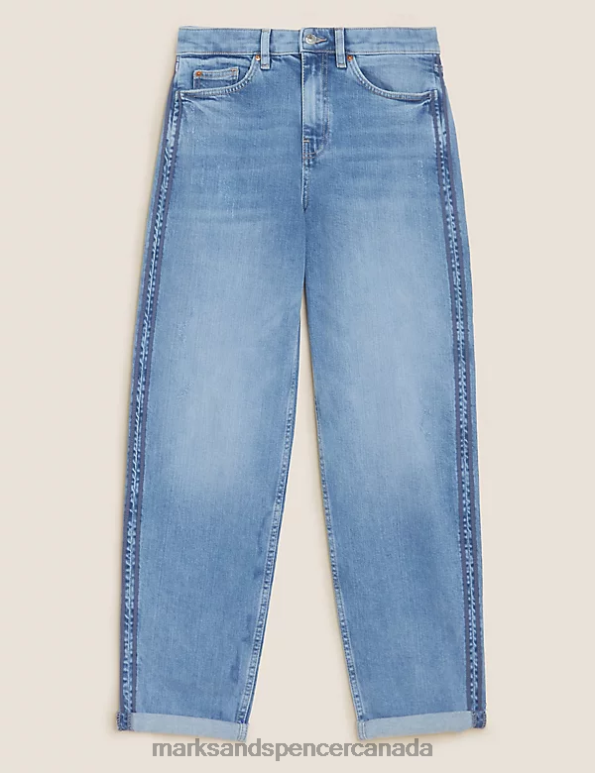 Marks and Spencer sale - Women Blue Denim Clothing Marks & Spencer Boyfriend Ankle Grazer Jeans 20VTD2630