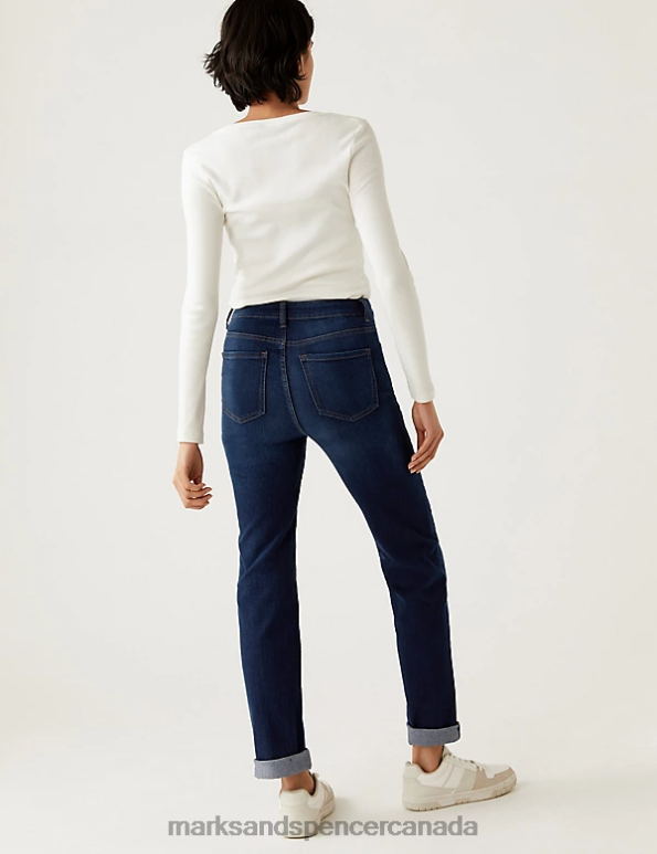 Marks and Spencer sale - Women Dark Blue Denim Clothing Marks & Spencer Sienna Straight Leg Jeans with Stretch 20VTD2752