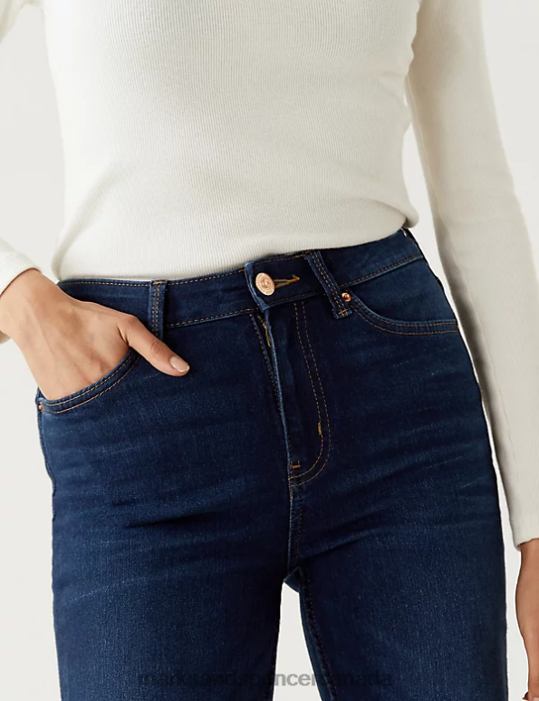 Marks and Spencer sale - Women Dark Blue Denim Clothing Marks & Spencer Sienna Straight Leg Jeans with Stretch 20VTD2752