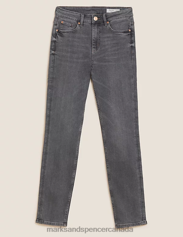 Marks and Spencer Canada - Women Grey Clothing Marks & Spencer Lily Slim Fit Jeans with Stretch 20VTD2726