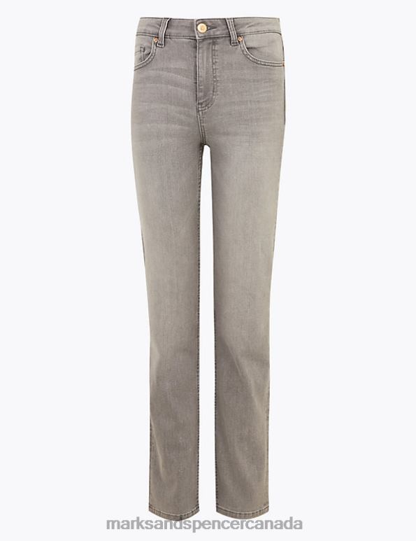 Marks and Spencer near me - Women Grey Clothing Marks & Spencer Sienna Straight Leg Jeans with Stretch 20VTD2751