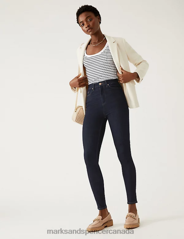 Marks and Spencer Canada - Women Indigo Mix Clothing Marks & Spencer Ivy Supersoft High Waisted Skinny Jeans 20VTD784