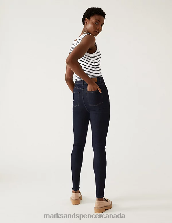 Marks and Spencer Canada - Women Indigo Mix Clothing Marks & Spencer Ivy Supersoft High Waisted Skinny Jeans 20VTD784