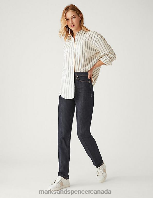 Marks and Spencer sale - Women Indigo Mix Clothing Marks & Spencer Sienna High Waisted Smart Jeans 20VTD1200