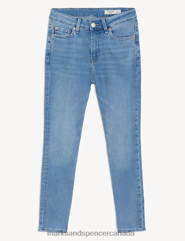 Women Light Indigo Clothing Marks & Spencer Lily Slim Fit Jeans with Stretch 20VTD2730 - Marks and Spencer Canada locations