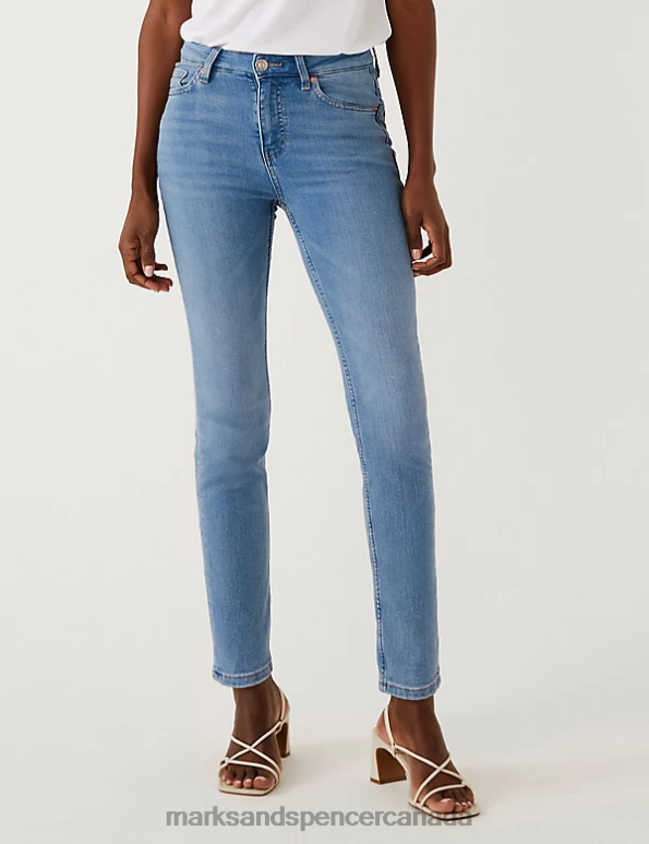 Women Light Indigo Clothing Marks & Spencer Lily Slim Fit Jeans with Stretch 20VTD2730 - Marks and Spencer Canada locations