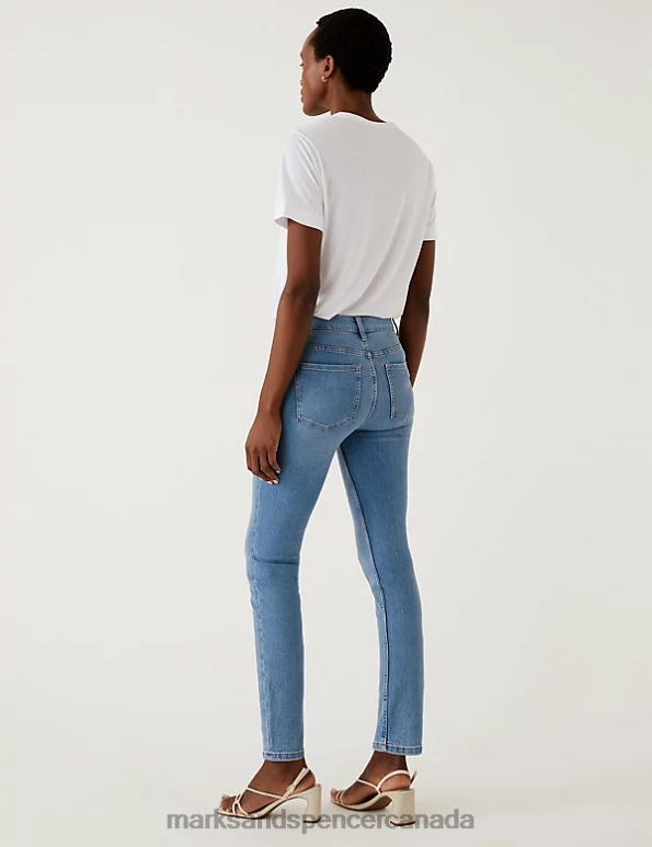 Women Light Indigo Clothing Marks & Spencer Lily Slim Fit Jeans with Stretch 20VTD2730 - Marks and Spencer Canada locations
