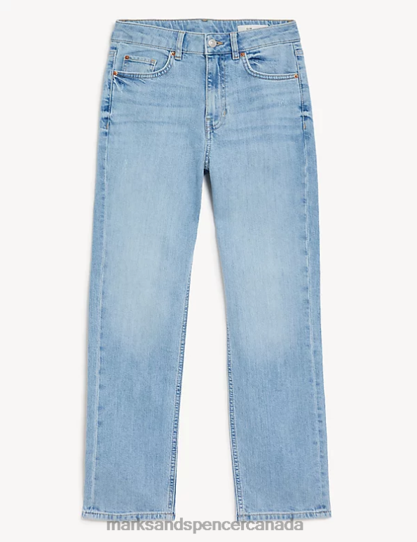 Women Light Indigo Clothing Marks & Spencer Slim Fit Ankle Grazer Jeans 20VTD2002 - Marks and Spencer Canada locations