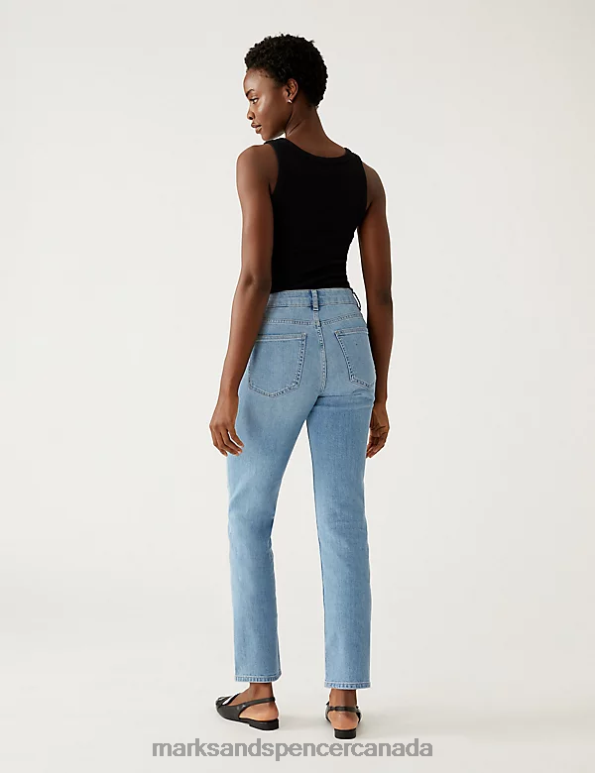Women Light Indigo Clothing Marks & Spencer Slim Fit Ankle Grazer Jeans 20VTD2002 - Marks and Spencer Canada locations
