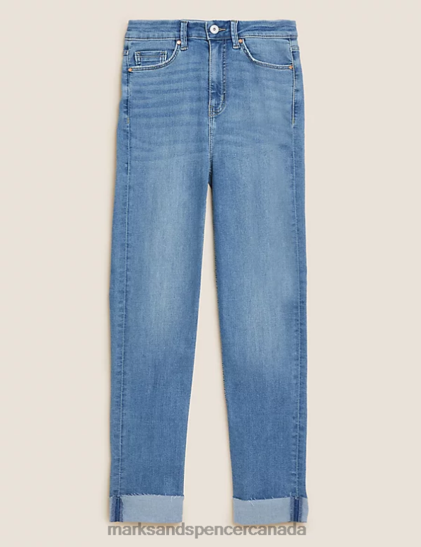 Marks and Spencer near me - Women Light Indigo Mix Clothing Marks & Spencer Harper Supersoft Cigarette Jeans 20VTD3088