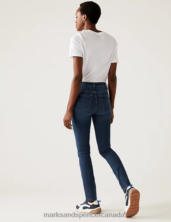 Women Med Blue Denim Clothing Marks & Spencer Lily Slim Fit Jeans with Stretch 20VTD2729 - Marks and Spencer online