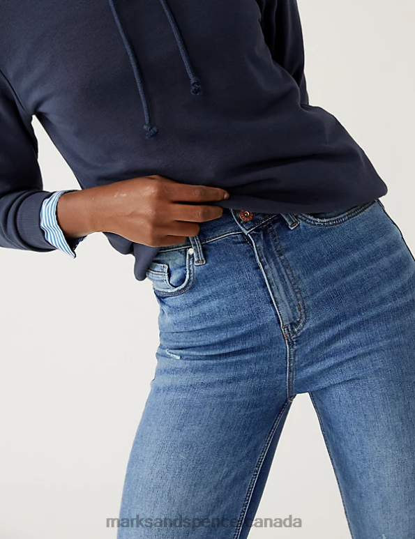 Marks and Spencer Canada - Women Medium Indigo Clothing Marks & Spencer Harper Supersoft Cigarette Jeans 20VTD3087