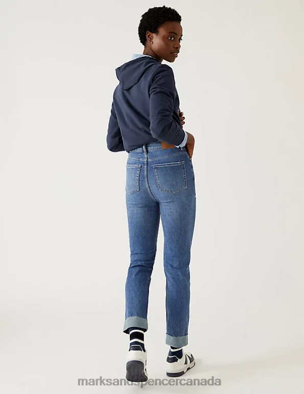 Marks and Spencer Canada - Women Medium Indigo Clothing Marks & Spencer Harper Supersoft Cigarette Jeans 20VTD3087