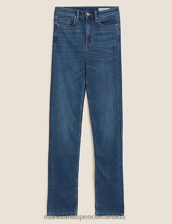 Marks and Spencer Canada - Women Medium Indigo Clothing Marks & Spencer Sienna Supersoft Straight Leg Jeans 20VTD1033