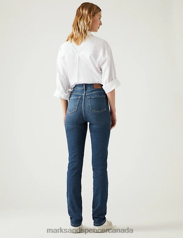 Marks and Spencer Canada - Women Medium Indigo Clothing Marks & Spencer Sienna Supersoft Straight Leg Jeans 20VTD1033