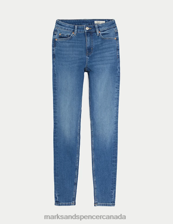 Women Mid Blue Clothing Marks & Spencer Ivy Skinny Jeans 20VTD3415 - Marks and Spencer Canada locations