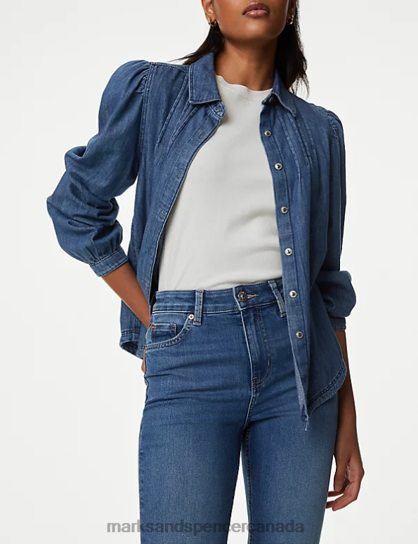 Women Mid Blue Clothing Marks & Spencer Ivy Skinny Jeans 20VTD3415 - Marks and Spencer Canada locations